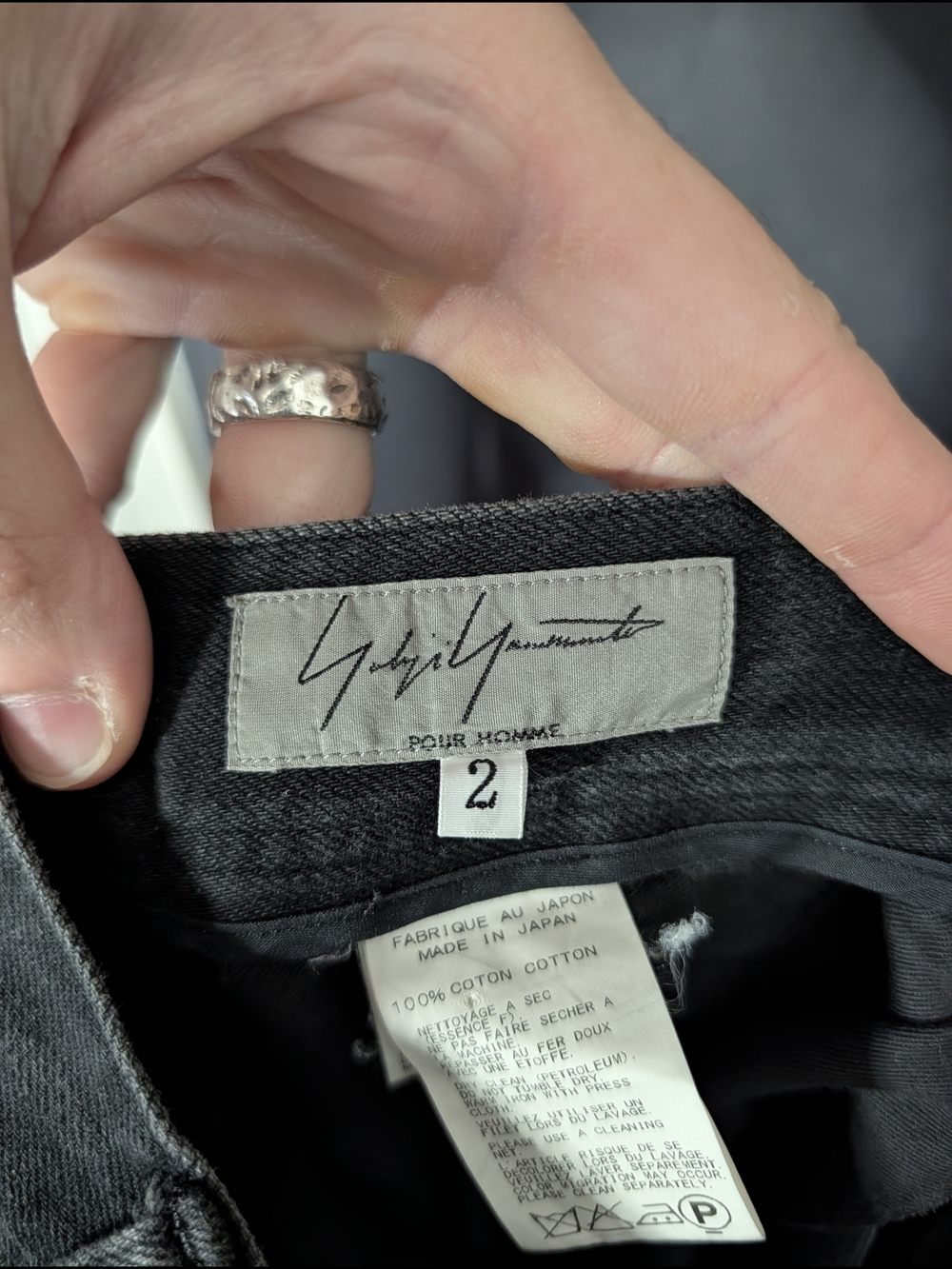 Yohji Yamamoto Men's Black Bondage Strap Buckle Straight-Leg Jeans Japan Sz 2 - Picture 13 of 16